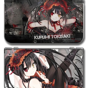 Custom Dark Gothic Anime Stickers Skin for New 3DS XL, NDSL, 2DS LL and Full Series, Black Red Fantasy Gaming Console Decal