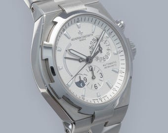 Generalüberholte Constantin Overseas Dual Time 47450/B01A-9226 mit weißem Zifferblatt aus Edelstahl