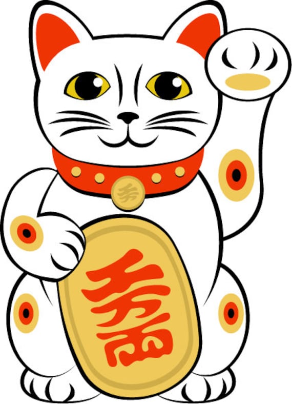 Stickers Chat porte bonheur Maneki Neko - Autocollant muraux et deco