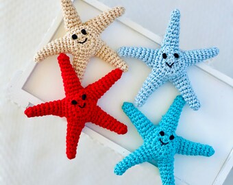Handmade Cotton Starfish Rattle: Baby Toy Gift