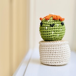 Crochet Daisy Cactus Pot: Handmade Amigurumi Gift