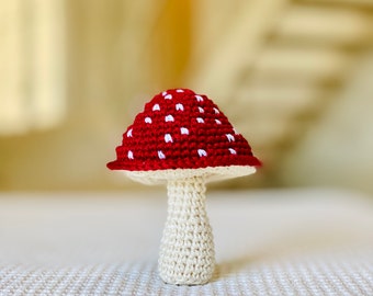 Crochet Toadstool Rattle  - Handmade Baby Gift