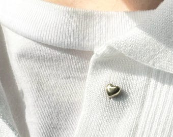 Heart Pin, Heart Brooch, Tiny Heart Pin, Tiny Heart Brooch, brass Heart Pin, Pin Badge, Lapel Pin, Love Pin, Collar Pin