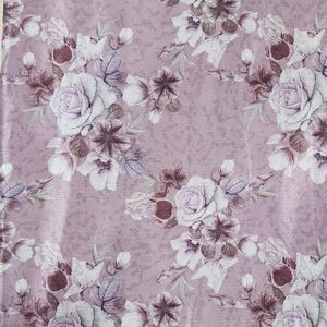 Dusty Pink Floral Embroidered Sequin Net Fabric | Bridal Lehenga Gown Blouse Dupatta Wear