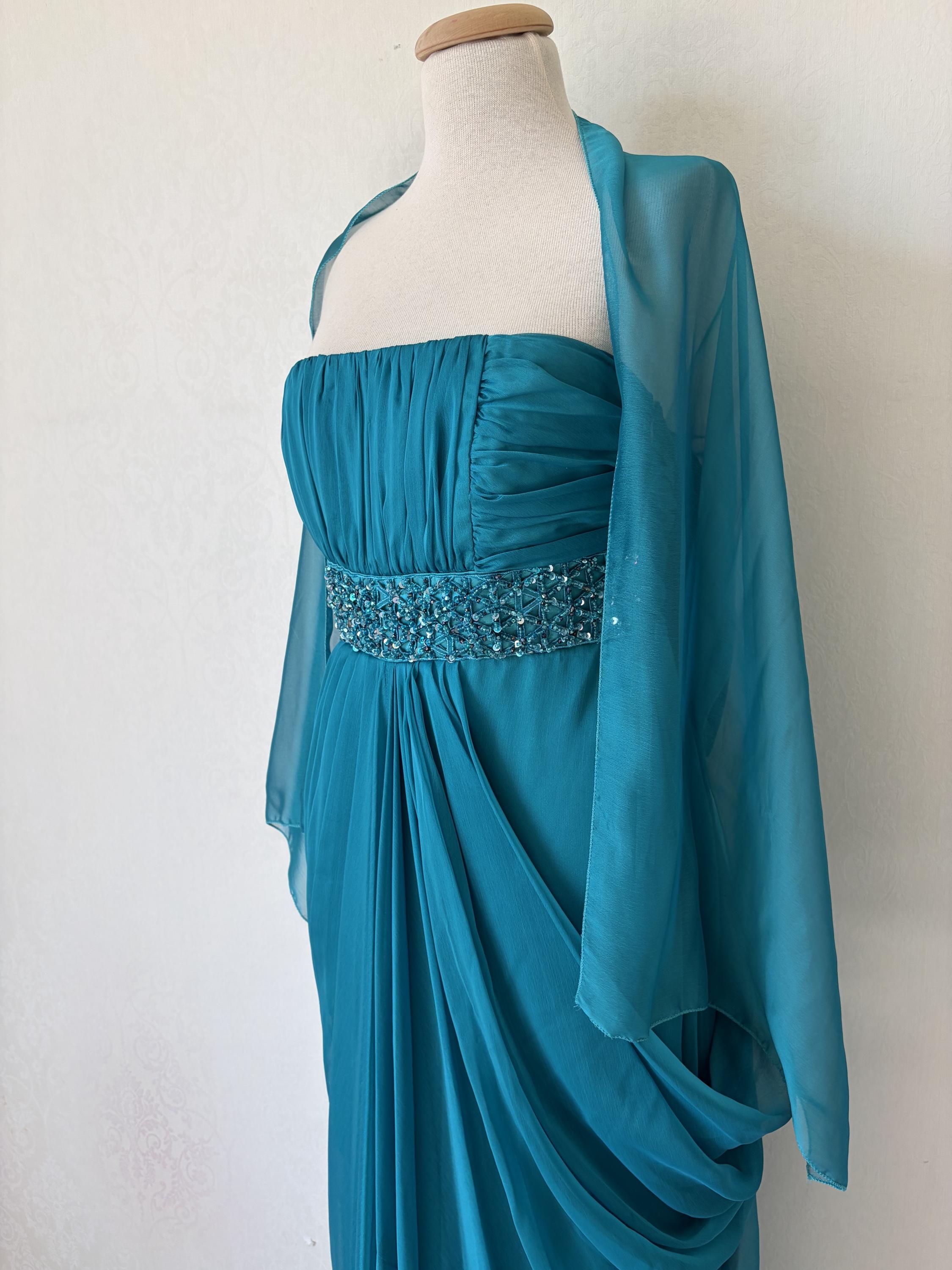 90s empire waist prom dress thigh slit representing an important and Your favourite silhouette, now Pattern Color:Cobalt
