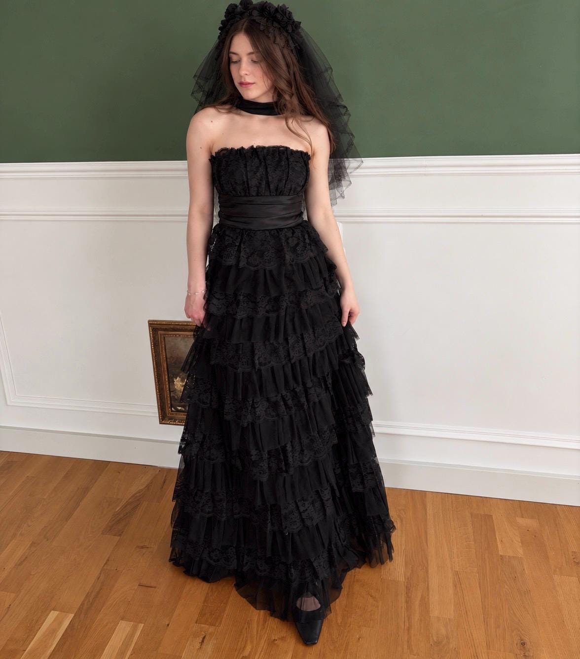 black 90s prom dress INFL Lola