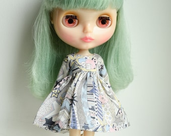 Exclusive Japan limited print Liberty Lawn dress for Blythe Pullip Dal licca and similar dolls