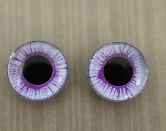 OOAK purple and lilac silver Handpainted Blythe doll eyechips set. realistic, shining, unique, glowing, metallic