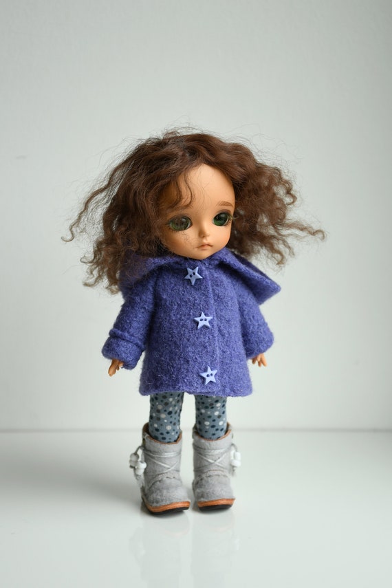 Cappotto Bambola Sophie Cappotto In Pura Lana Cotta Color Lavanda