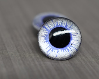 OOAK lavender and silver Handpainted Blythe doll eyechips set. realistic, shining, unique, glowing, metallic