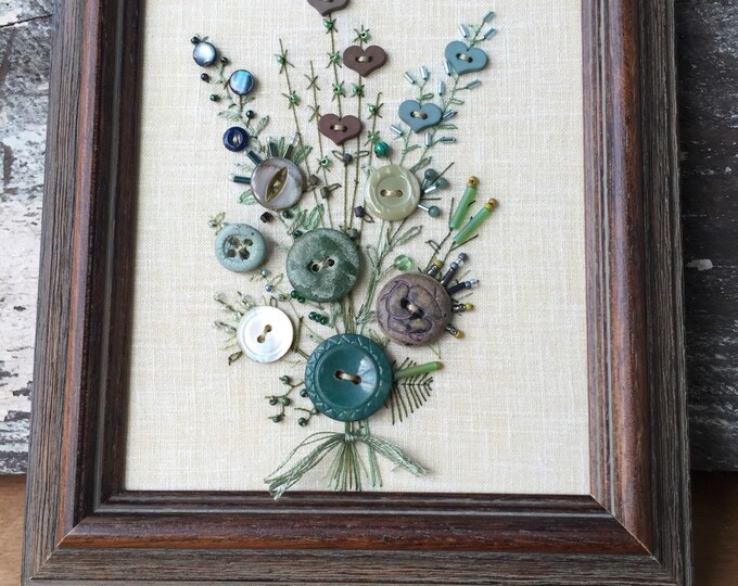 Antique Button Art Etsy