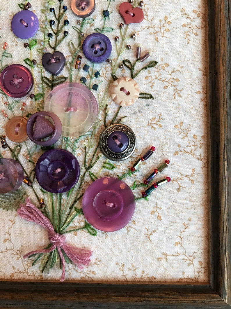 Antique Button Art Bouquet | Etsy