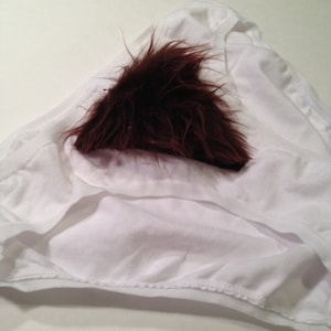 Furkin Merkin - Hairy Panties - bachelorette party - white elephant - gag gift - funny womens underwear - valentines gag gift