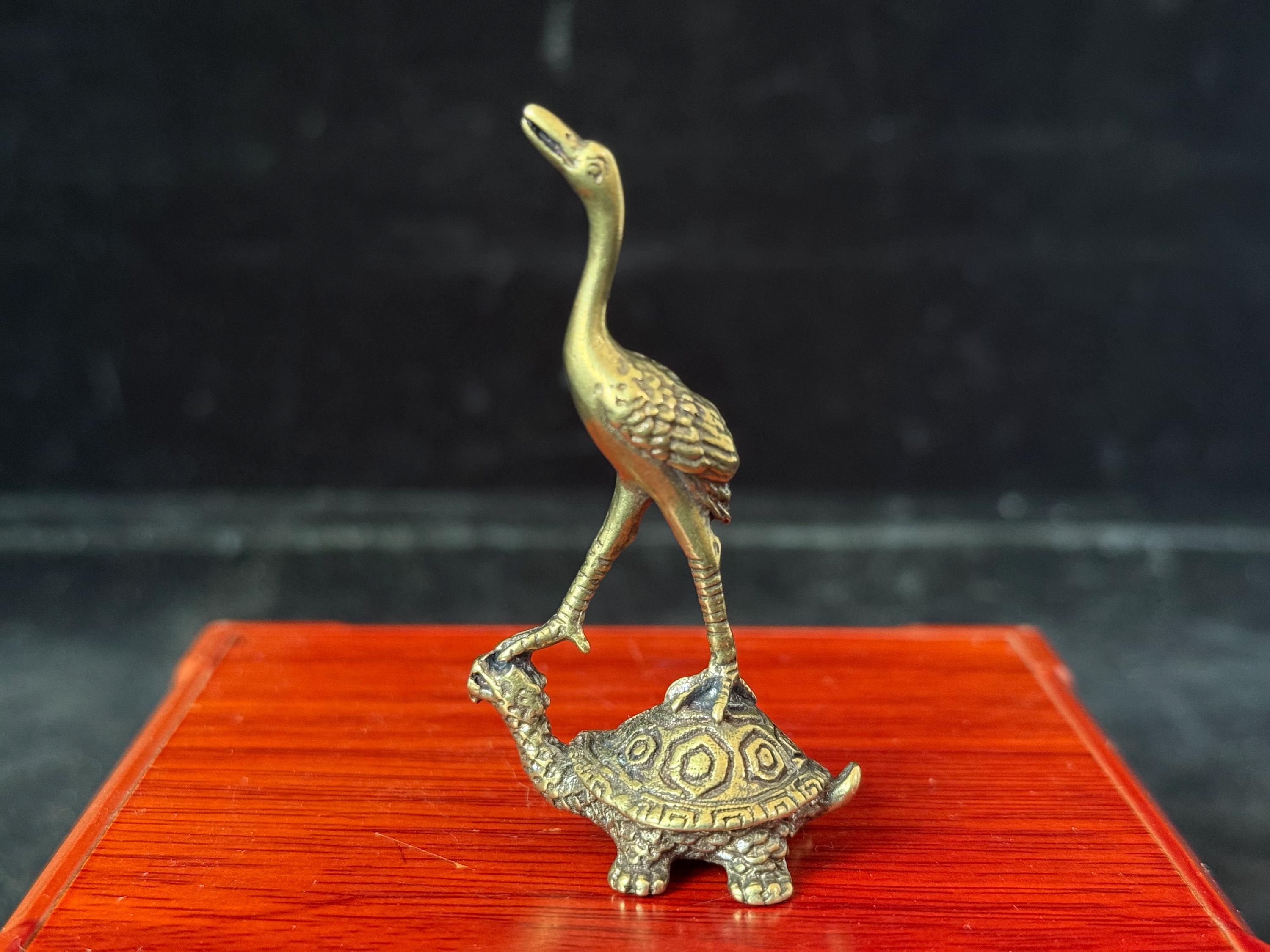 Crane on Turtle Sculpture - Etsy