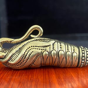 Brass Silkworm Pupa Elephant Pendant, Solid Bronze Bug Handheld Ornament, Retro Keychain Charm, Lucky Wealth Amulet Mini Desk Decor.