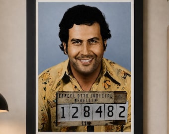 Famous Mugshot Prints, Gangster Wall Art, True Crime Decor, Al Capone Pablo Escobar El Chapo Sinatra Posters, Crime Gallery Wall