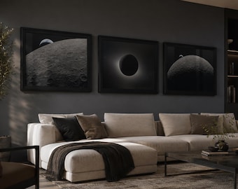 Artemis II Moon Framed Wall Art, Earthset & Lunar Eclipse Space Photography, Orion Mission Print, A5 A4 A3, Astronomy Decor, Space Gift