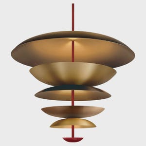 Mid Century Large Cosmic Pendent Brass Ceiling Chandelier Italian Lighting Fixture Sputnik Stilnovo Vintage Handcrafted Decor