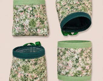 Floral Motif Handmade Car Trash Bin – Reusable & Convenient