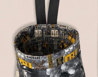 Railroad Motif Handmade Car Trash Bin – Reusable & Convenient