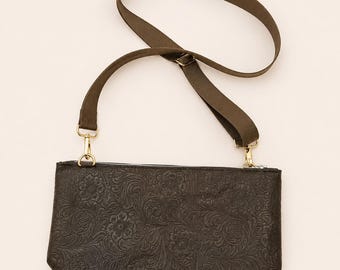 Faux Leather Crossbody Bag – Handmade Shoulder Bag