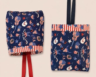 Patriotic Handmade Car Trash Bin – Reusable & Convenient