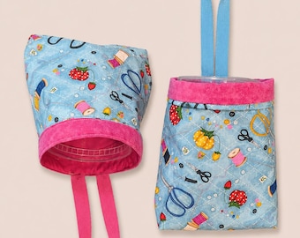 Sewing Motif Handmade Car Trash Bin – Reusable & Convenient