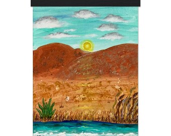 WYDRUK mojego oryginalnego plakatu „Sunny Sienna” 12” x 8” na papierze półbłyszczącym z wieszakiem