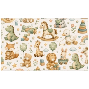 Vintage Baby Animal Fabric: Spun Polyester Nursery Toys Sewing Craft Décor
