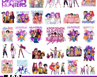 400 Huntrix Kpop Demon Hunters PNG SVG, Kpop Idol Group Shirt Design, Girl Dinner Png, Saja Boys Girls Bands Png, Huntrix Fans, Digital Download