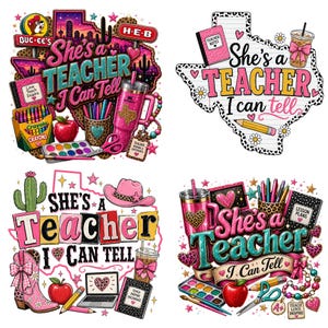 Lei è un'insegnante, posso dirlo PNG, design per sublimazione da cowgirl western, clipart contorno Texas Howdy, grafica retrò per magliette da insegnante di scuola country
