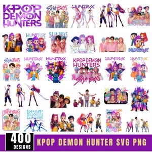 400 Huntrix Kpop Dämonenjäger PNG SVG, Kpop Idol Gruppe Shirt Design, Girl Dinner Png, Saja Jungen Mädchen Bands Png, Huntrix Fans, DigitalDownload,