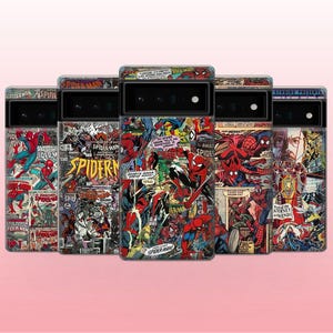 ビンテージ スパイダーマン スマホケース マーベル コミックス カバー Google Pixel 10、10Pro、9、9A、9Pro、8、7、Samsung A56、S26、S25、A16、iPhone 17Pro、17
