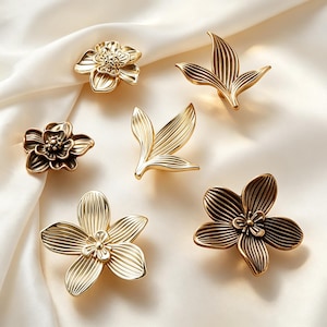 Luxury Floral Cabinet Knob Botanical Gold Drawer Pull Antique Brass Leaf Dresser Handle Modern Chic Housewarming Gift Unique Hardware