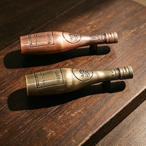 Vintage Wine Bottle Drawer Pull Retro Cabinet Handle Novelty Antique Brass Bar Cart Hardware Unique Housewarming Gift Bourbon Lover