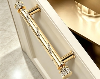 Bling Gold kastgrepen Sprankelende strass dressoirknoppen Luxe kristallen keukengrepen Glam kastgrepen moderne meubelbeslag