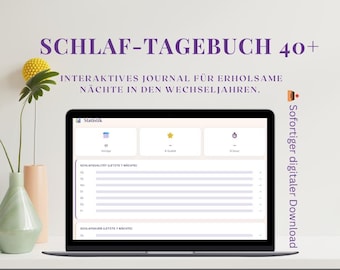 Journal de sommeil numérique 40+ | Application de suivi du sommeil pendant la ménopause | Journal interactif pour iPad, tablette et smartphone (DE/EN/PL)