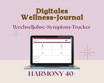 Harmony 40+ | Journal numérique de la ménopause | Application ménopause | Suivi des symptômes | Allemand, anglais, polonais | Téléchargement instantané