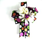 Purple glitter spider Halloween bow/ Halloween wreath decoration/ Halloween birthday bow/ Large gift bow/ Handmade Halloween bow (A80)