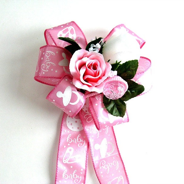 Baby-Dusche-Bogen, Baby Mädchen Geschenk Bow, neuen Baby-Bogen, Rosa Baby-Dusche-Bug, Its A Girl Bogen, Gift Wrap Bow (BG21)