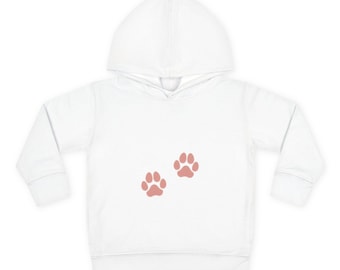Pink Paw Prints Toddler Hoodie | Pawprint Fleece Pullover