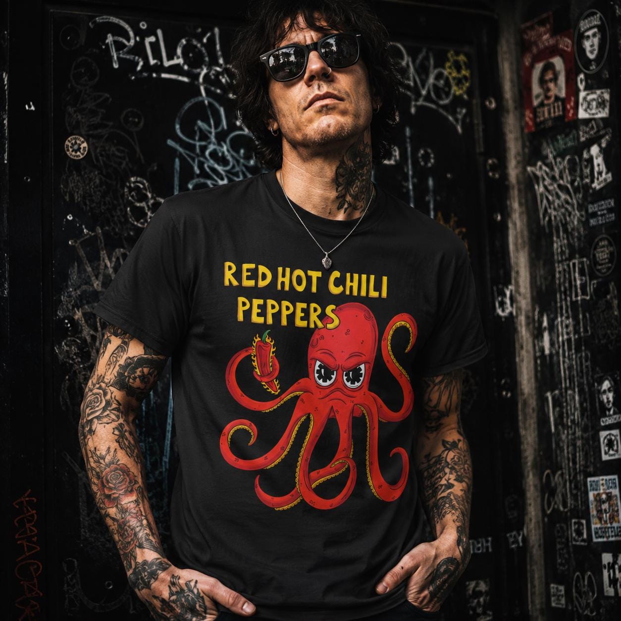 専用です他の方は購入できませんRed Hot Chili PeppersTシャツ Red hot chili peppers shirt with octopus - Etsy 日本
