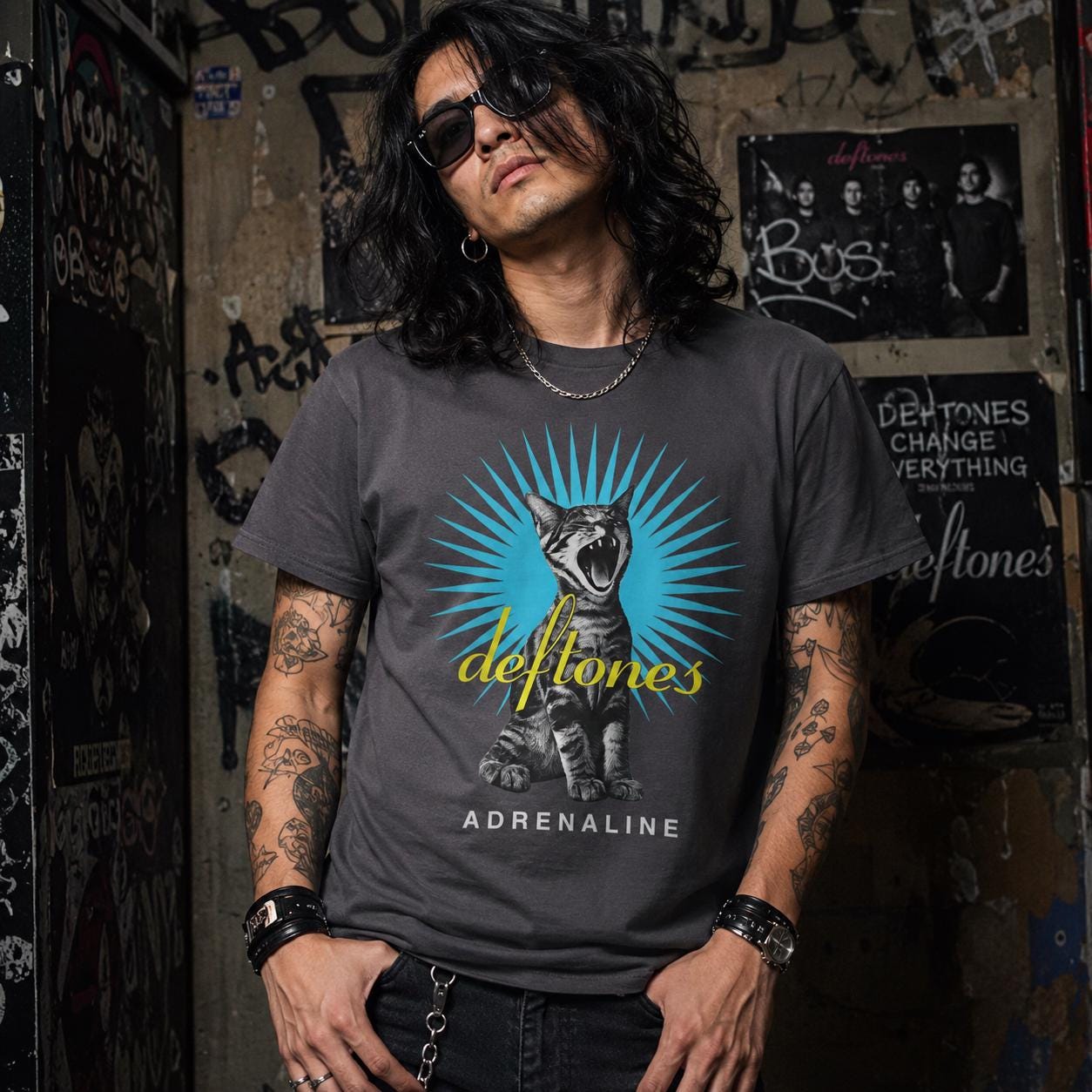 Deftones Cat T Shirt - Etsy