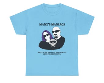 Manx's Maniacs Silhouette Tee: Charlie Dog Print, Heavy Cotton Unisex Shirt