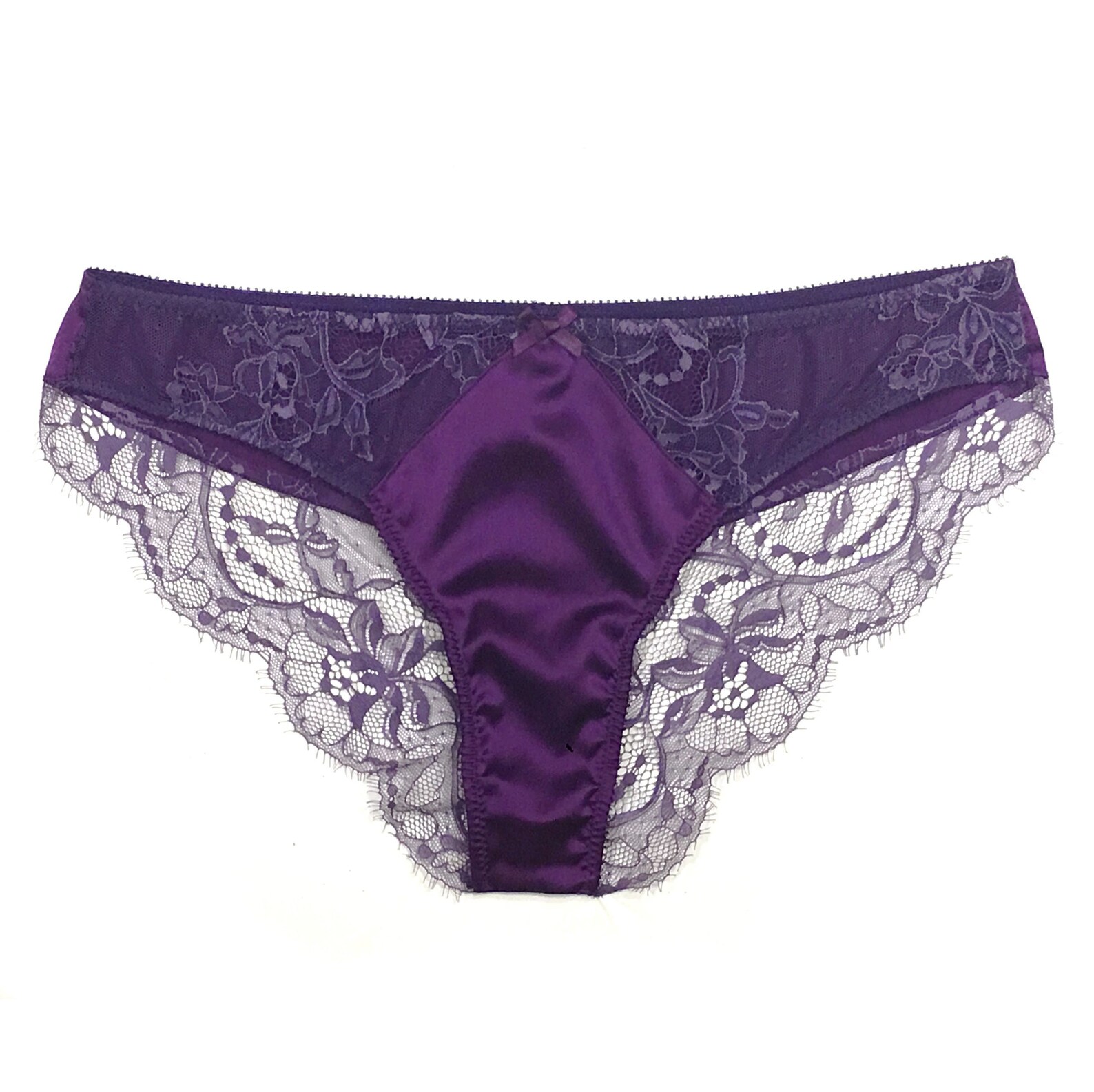 Silk Purple panties Purple lace panties Lace brief Etsy