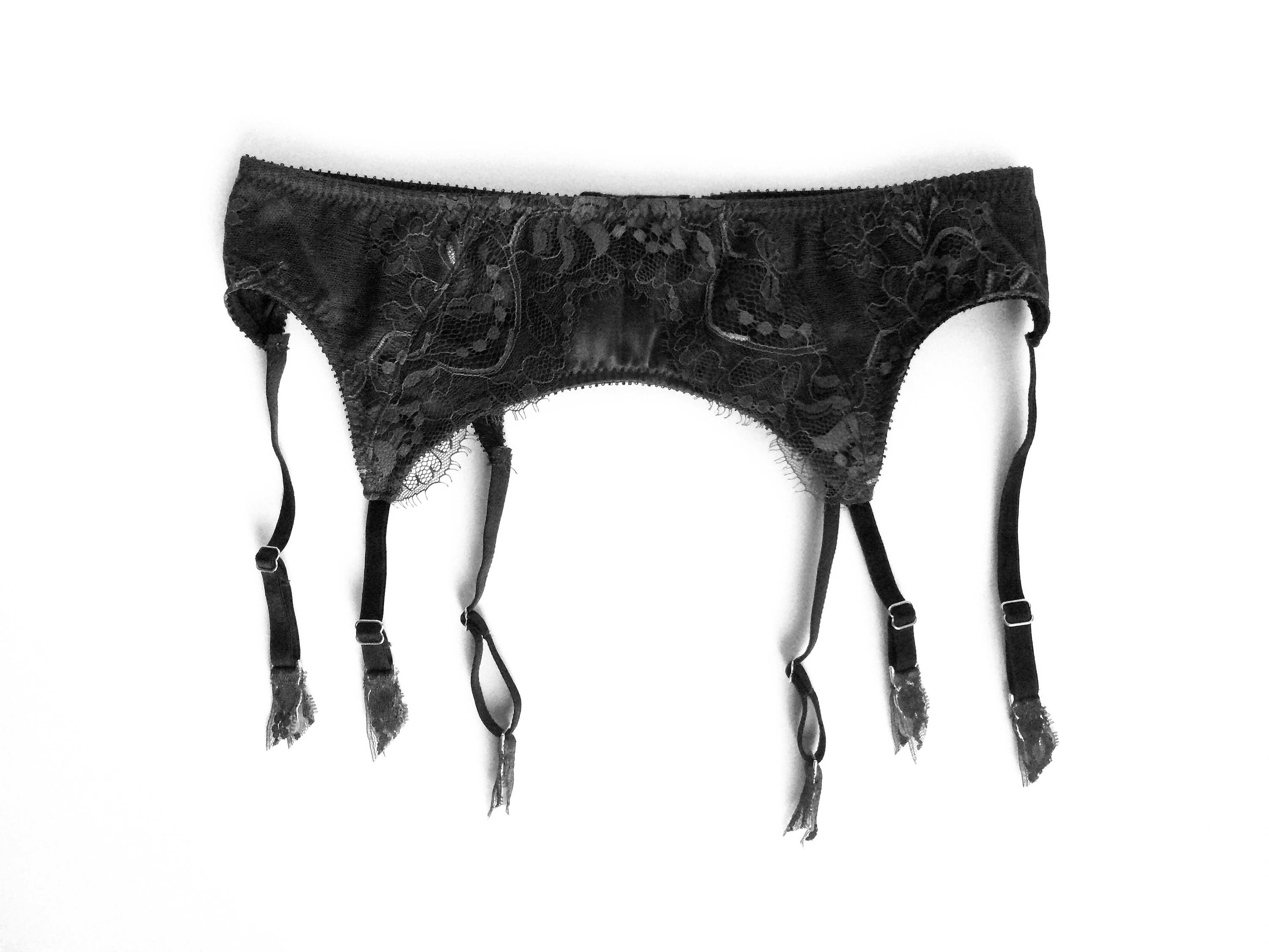 Garter Belt Grey Garter Belt Black Garter Belt Silk Etsy Canada