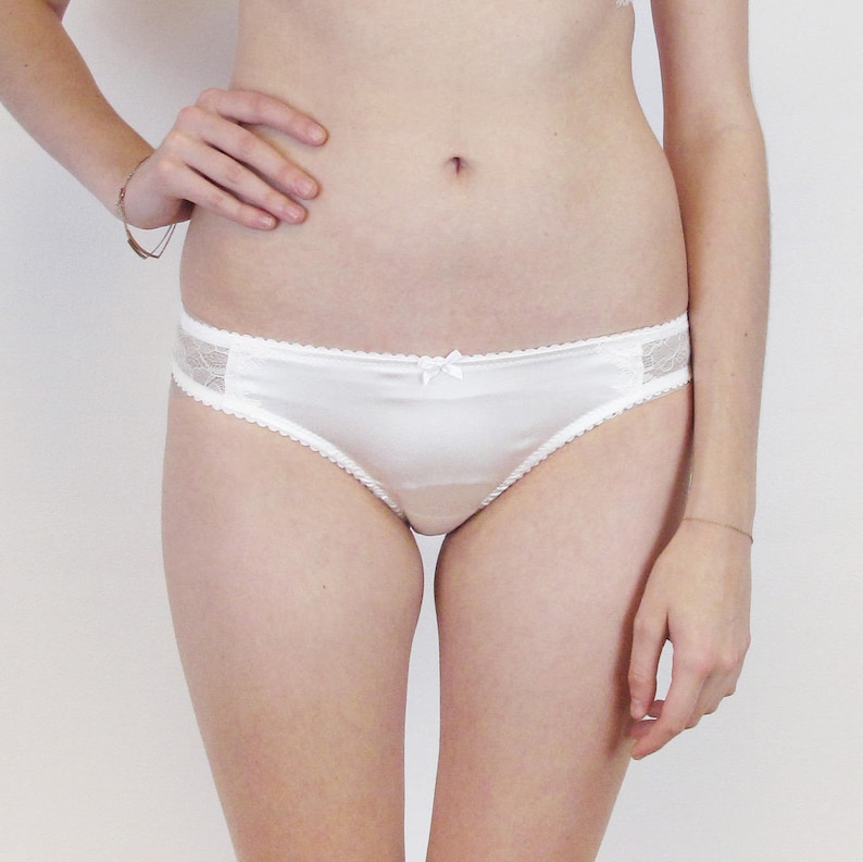 Panties in Silk and Lace White Brief in Lace and Silk Etsy