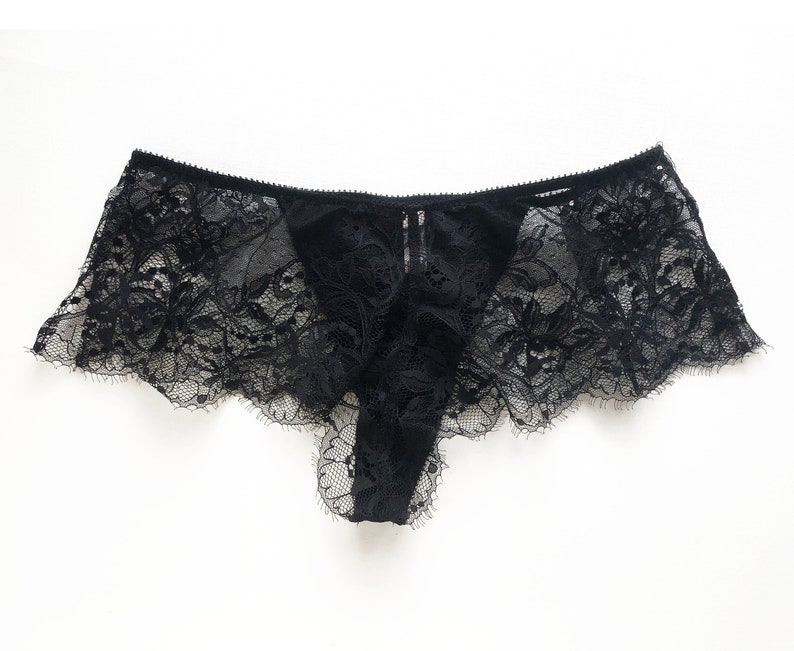Black Lace Sheer Panties Black Panties French Cut Panties Etsy