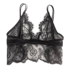 black lace longline bralette