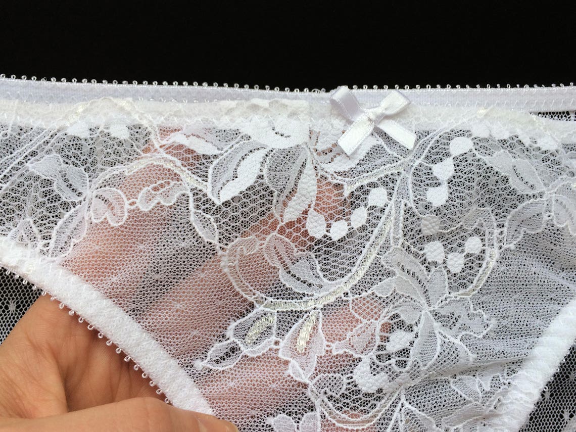Bride Panties Lace Panties White Lace Sheer Panties See Through